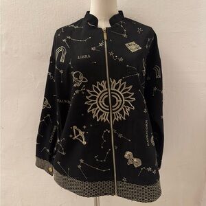 Mitasha Celestial Black Women's Bomber Jacket